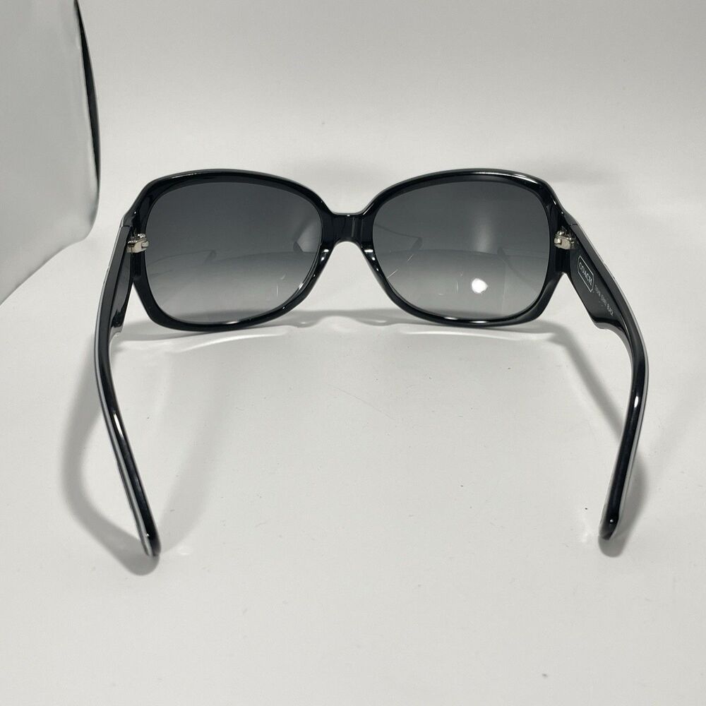 Coach Sunglasses Tasha S846 Black 58-16-125 With White Case & Cleaning Cloth - Picture 4 of 12